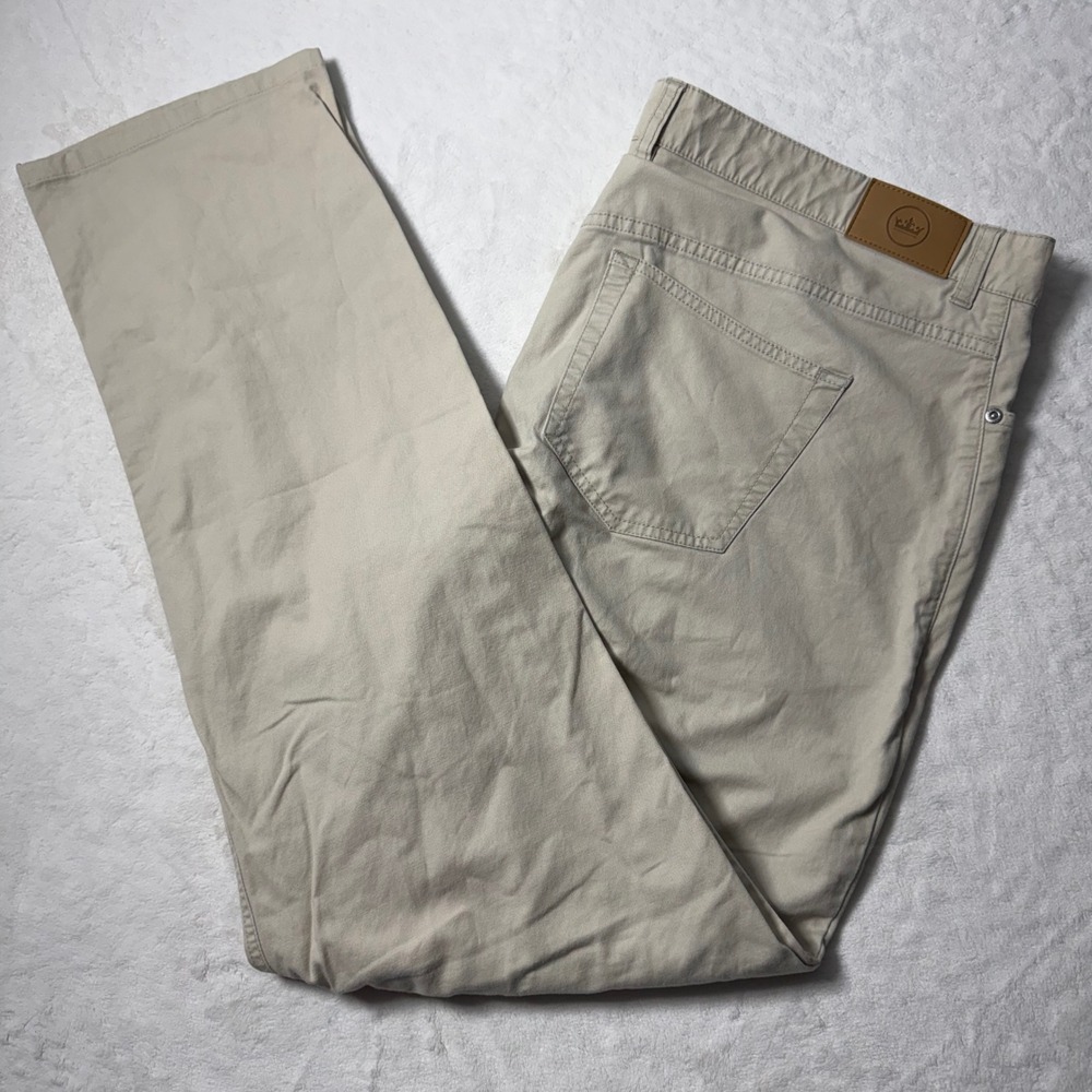 Peter Millar Pants Soft Touch Twill‎ Mens Size 40x31 Stone Chino Pants MS19B47